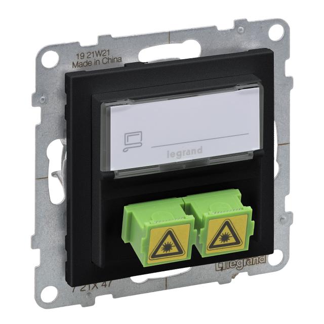 SUNO - Pojedyncze gniazdo śwatłowodowe SC/APC, Czarny, Legrand