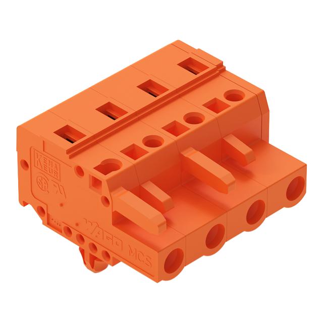 MCS-MIDI Classic gniazdo 4-bieg. pomarańczowe raster 7,62 mm /50szt./ WAGO