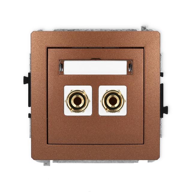 DECO Mechanizm gniazda głośnikowego pojedynczego (typu banan - czerwony i czarny, pozłacany, 4 mm2,