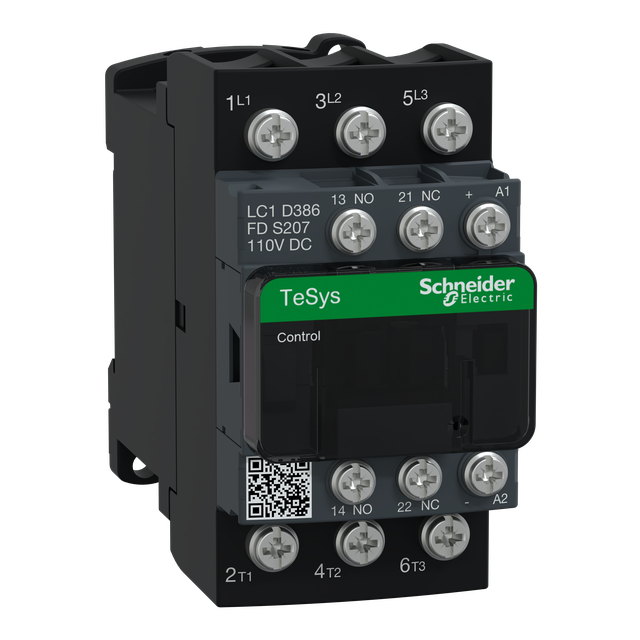 Stycznik mocy TeSys D [AC-3] 38A 3P 1Z 1R kolejowy cewka 110VDC LC1D386FDS207 Schneider