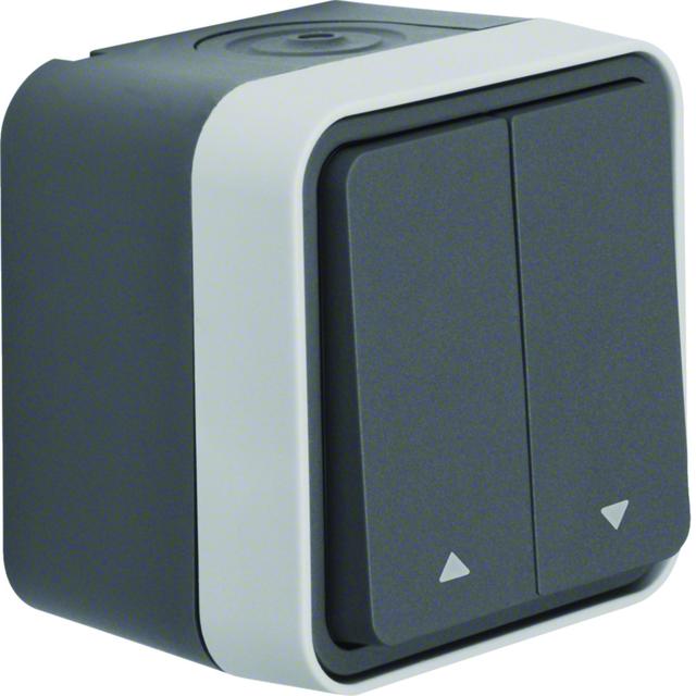 BERKER W.1 Łącznik żaluzjowy z nadrukiem symboli strzałka kompletny IP55 szary 30753525 HAGER