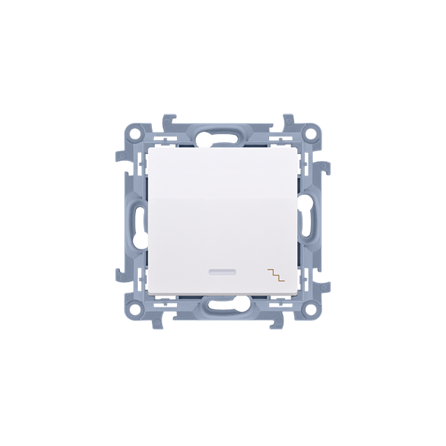 Simon 10 Łącznik schodowy z podświetleniem LED 10A z. śrub. biały