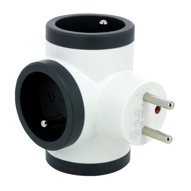 ROZGAŁĘŹNIK 3X2P+Z - BIAŁY/GRAFITOWY, Legrand