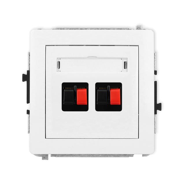 DECO Mechanizm gniazda głośnikowego podwójnego biały