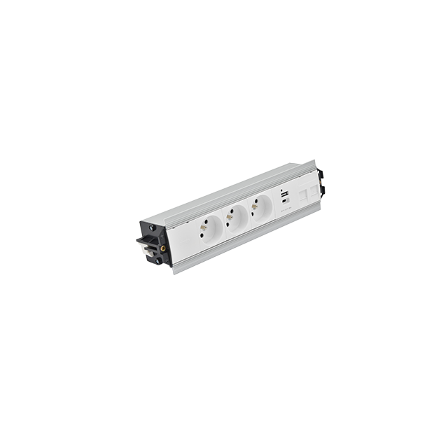 SIMON 480 TS48-510E30BK0-30 Indesk 3 gn. typ E + ładow. USB A+C i płytka dla 2 złączy RJ45 keystone;