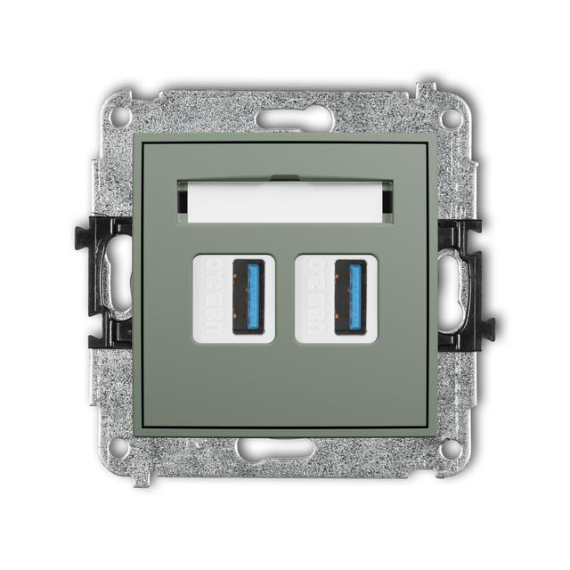 ICON Gniazdo podwójne 2xUSB typ A-A 3.0 szałwiowy 61IGUSB-6 KARLIK