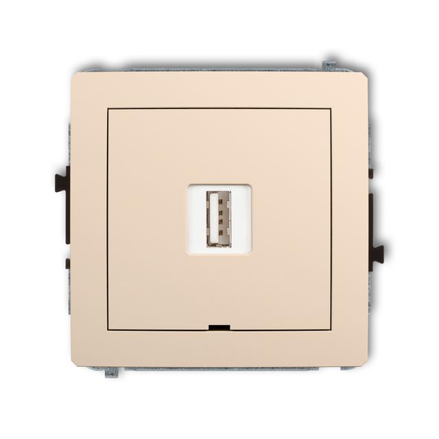 DECO Ładowarka USB pojedyncza USB A, 5W max., 5V, 1A, bez pola opisowego beżowy 1DCUSBBO-1 KARLIK