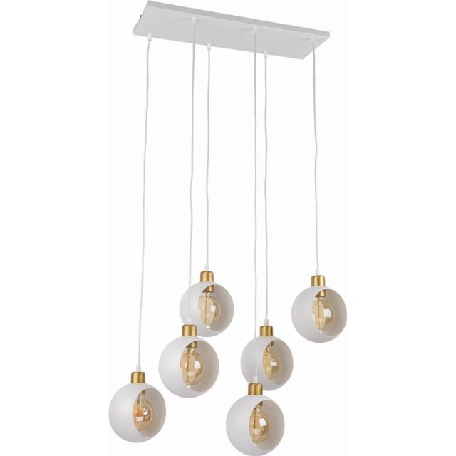 TK-Lighting lampa wisząca Cyklop White 6xE27 max 60W biała/złota