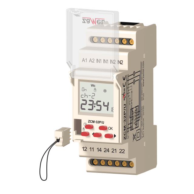 PROGRAMATOR CZASOWY ASTRONOMICZNY Z PAMIĘCIĄ ZEWNĘTRZNĄ 2-KANAŁOWY 24-250 V AC 30-300 V DC TYP: ZCM-