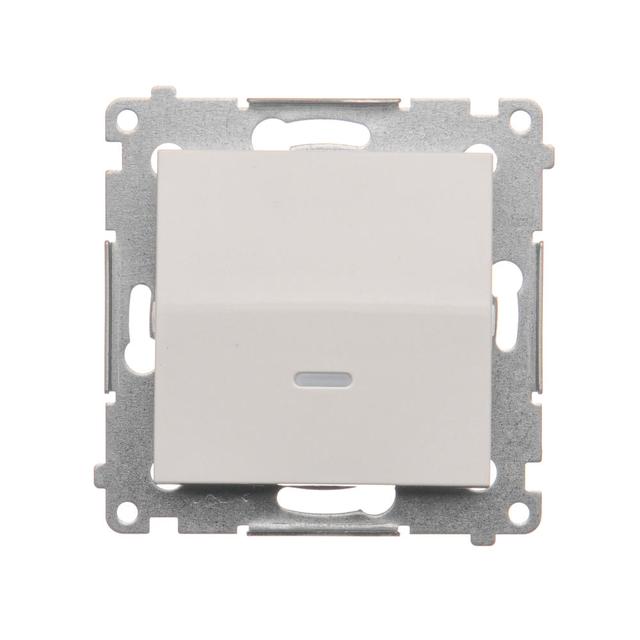 Simon 54 Łącznik schodowy z podświetleniem LED bez piktogramu 10A 250V szybkozłączka biały DW6L.01/X/11 KONTAKT