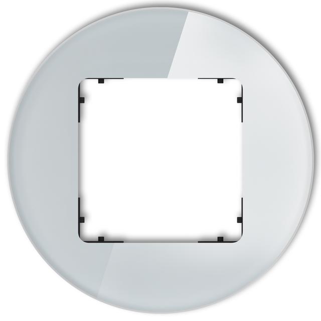 "ICON Ramka pojedyncza okrągła - efekt szkła (ramka: szara