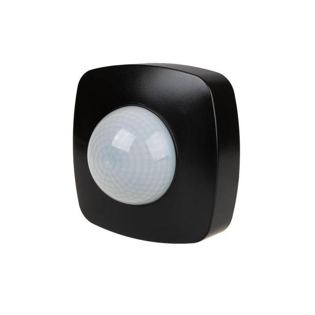 Czujnik ruchu PIR z funkcją obecności IP65 sufitowy 360° 10A 230V czarny DR-09B-IP65 F&F