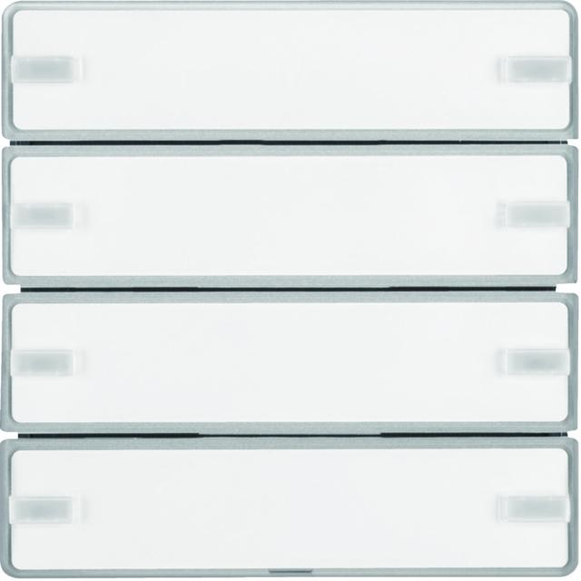BERKER KNX e/s Q.x Przycisk poczwórny z polem opisowym z diodami LED RGB i czujnikiem temperatury aluminium 80144321 HAGER