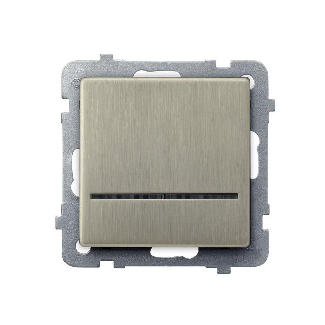 SONATA Łącznik jednobiegunowy z podświetleniem niebieskim - kolor nowe srebro