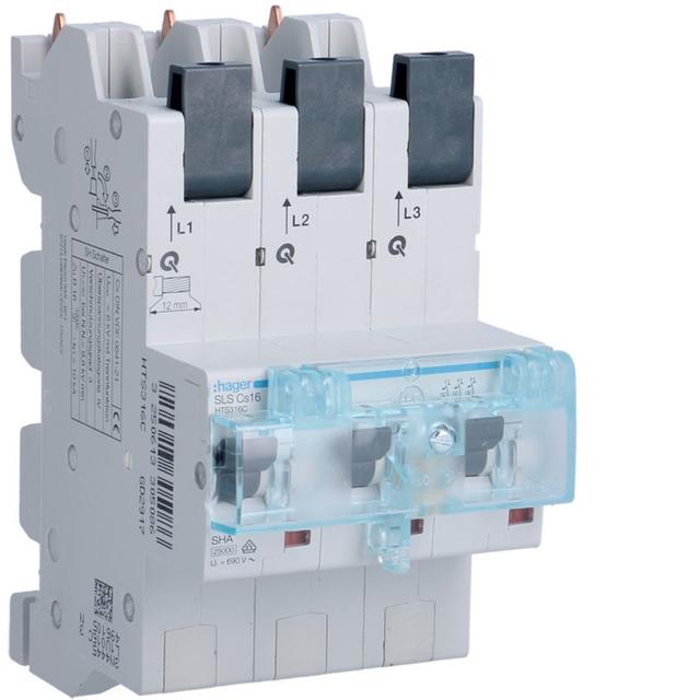 MCB SLS Wyłącznik nadprądowy selektywny 3P Cs 16 A szyny Cu 40-12x5/10mm HTS316C HAGER