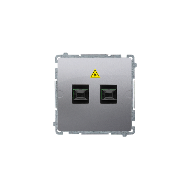 Simon Basic Gniazdo światłowodowe / optyczne podwójne SC/APC stal inox BMGS2.01/21 KONTAKT