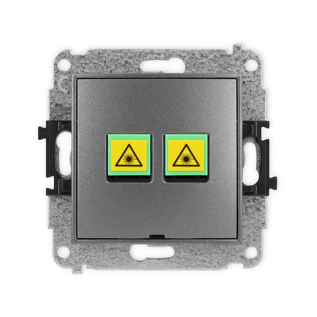 ICON Mechanizm gniazda światłowodowego/optycznego podwójnego, bez pola opisowego grafitowy