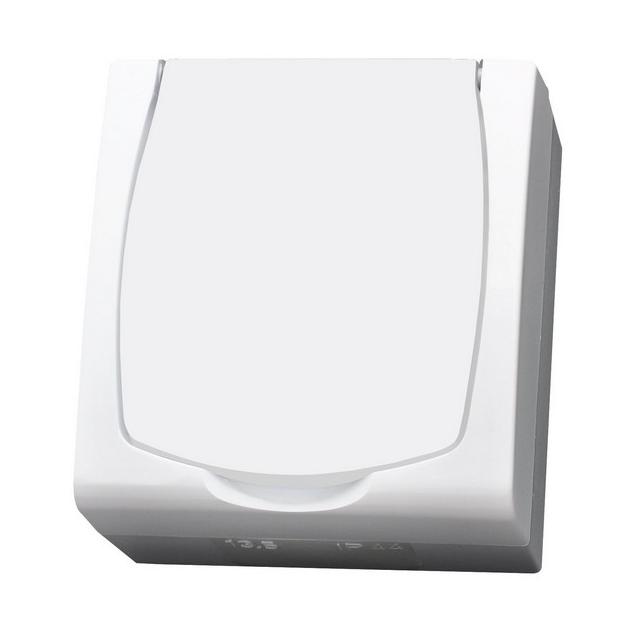MADERA Gniazdo pojedyncze z uziemieniem schuko klapka w kolorze wyrobu kolor biały GNH-1NS/00/w OSPEL