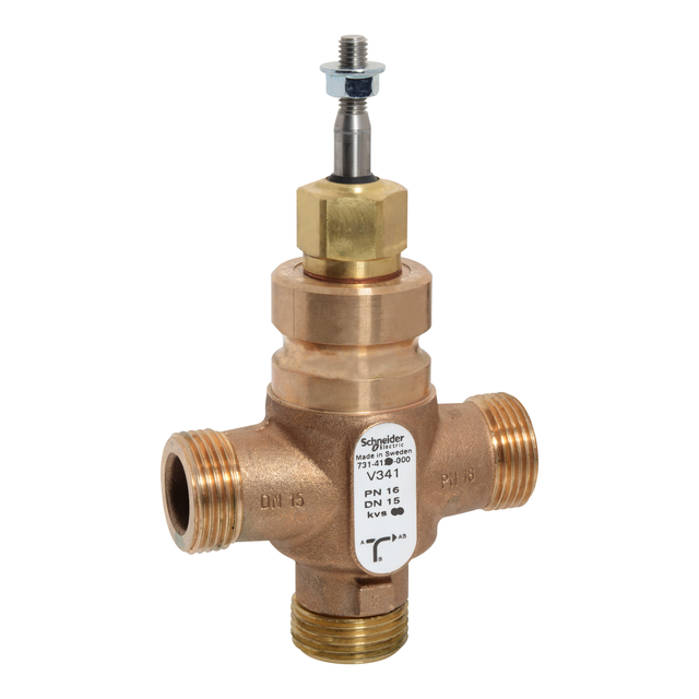 V341, zawór regulacyjny, 3-drogowy, DN15, kvs 2,5, przyłącze 1, gwint zewnętrzny, medium -20…150°C,