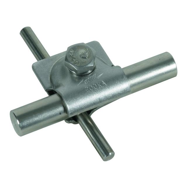 Zacisk M V, stal nierdzewna NIRO 200 kA do drutu 8-10/16 mm, ze śrubą sześciokątną i podkładką spręż