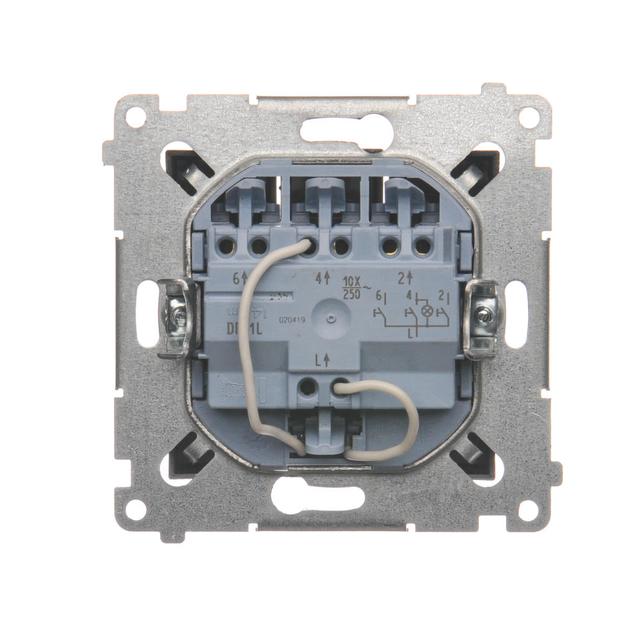 Simon 54 Przycisk potrójny z podświetleniem LED 10A szybkozłączka antracyt