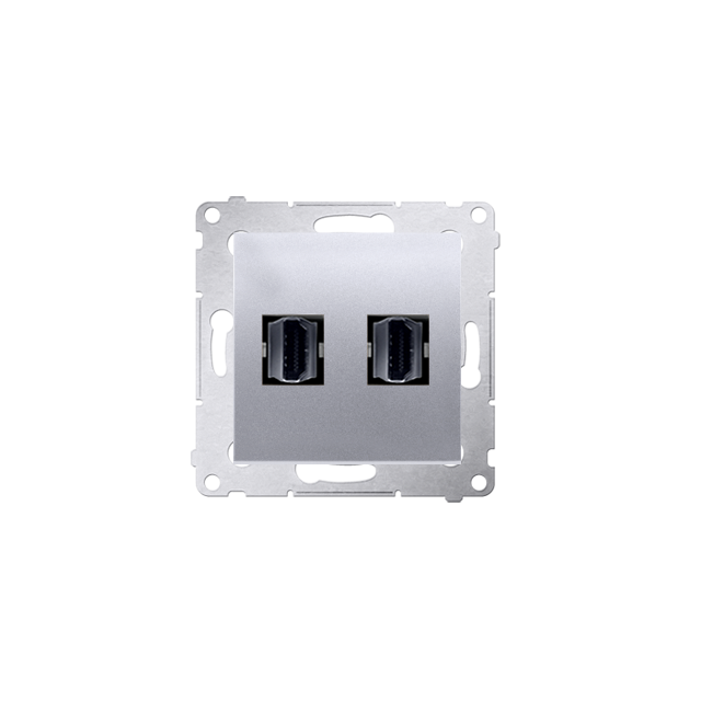 Simon 54 Gniazdo HDMI podwójne srebrny mat