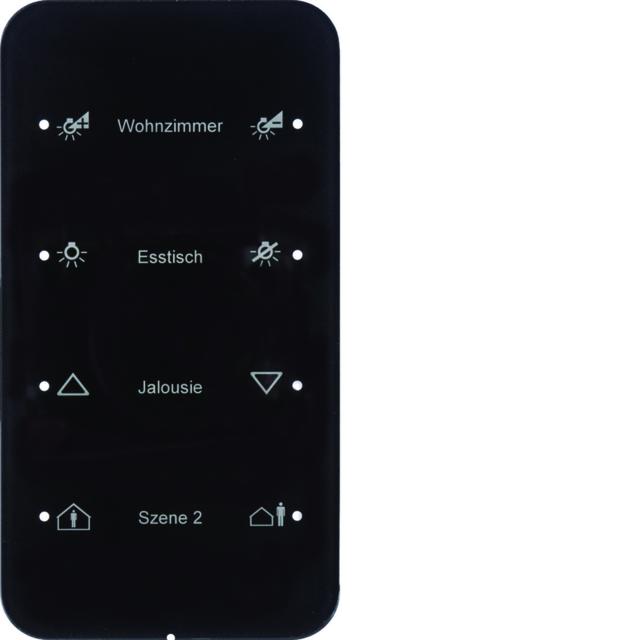 BERKER R.1 Sensor dotykowy poczwórny konfigurowalny szkło czarny 75144165 HAGER