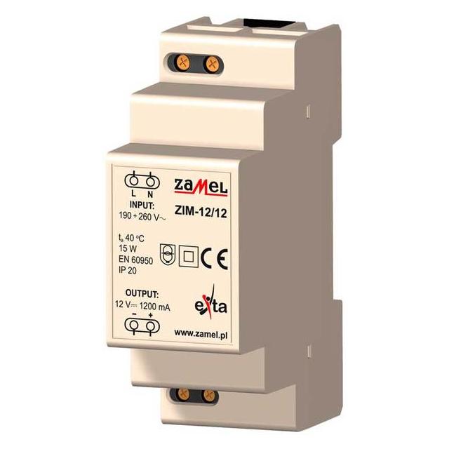 ZASILACZ IMPULSOWY 12V DC 1,2A TYP: ZIM-12/12