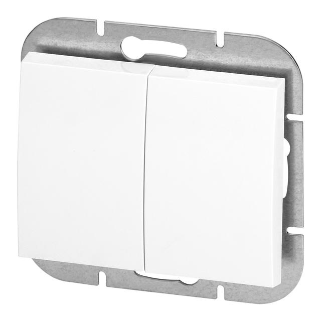 Łącznik podtynkowy świecznikowy Onyx, 10A, 250V, WP-2O, biały OR-OE-7501/W ORNO