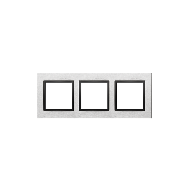 Simon 54 NATURE WMDZ-0130xS-082 Ramka 3-krotna Nature-Metal, INOX NERO, IP20/IP44. (IP44-należy zast DRN3/82 KONTAKT
