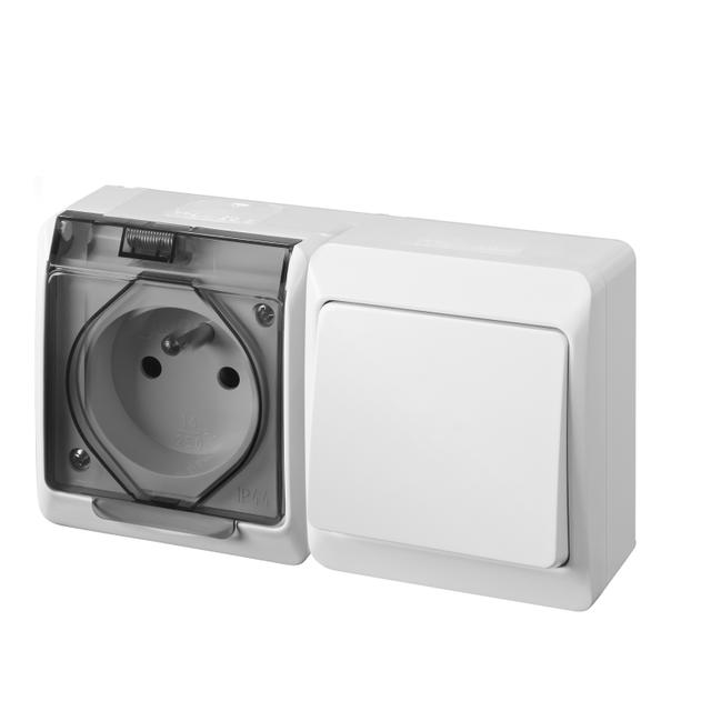 GNT HERMES 2P+Z D+ ŁNT 1-bieg B  IP 44 dymny+biały