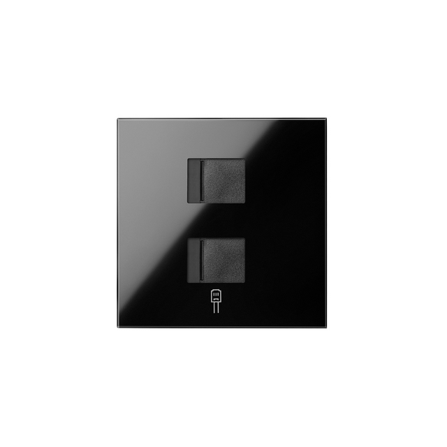 Simon 100 Pokrywa do gniazda komputerowego 2x (mechanizm) czarny