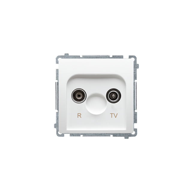 Simon Basic Gniazdo antenowe R-TV zakończeniowe do gniazd przelotowych 1x wejście: 5–862 MHz biały