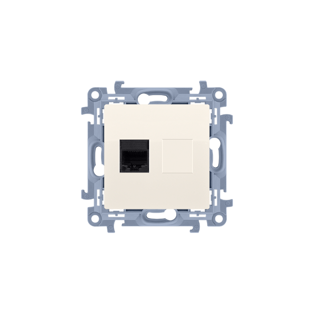 Simon 10 Gniazdo komputerowe pojedyncze RJ45 kategoria 6 ekranowane krem