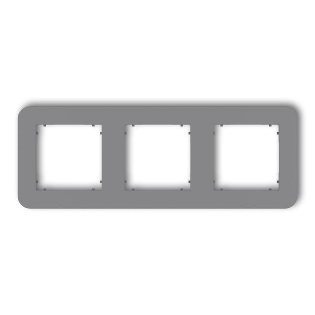 MINI Ramka uniwersalna potrójna zaokrąglona z tworzywa szary mat