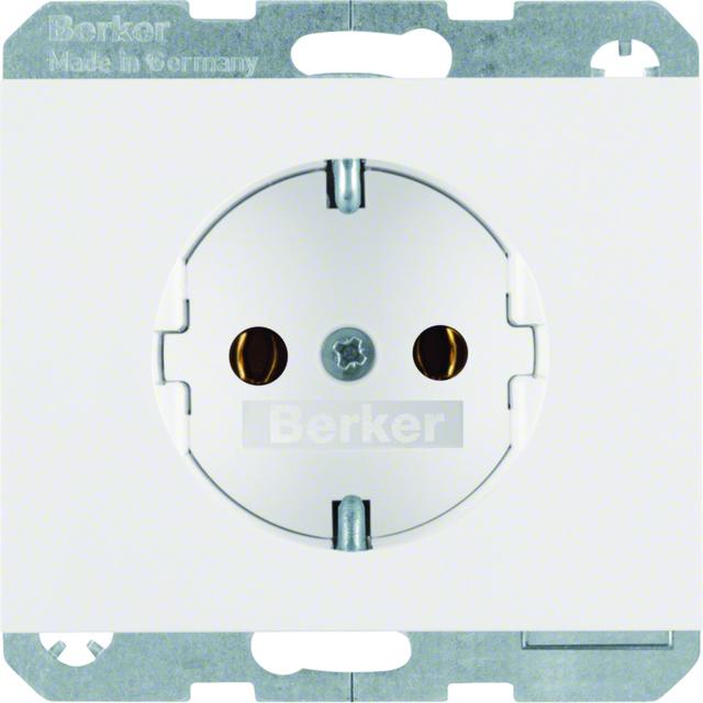 BERKER K.1 Gniazdo SCHUKO kompletne biały 47157009 HAGER