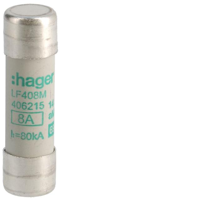 Wkładka bezpiecznikowa cylindryczna CH-14 14x51mm aM 8A 500VAC LF408M HAGER
