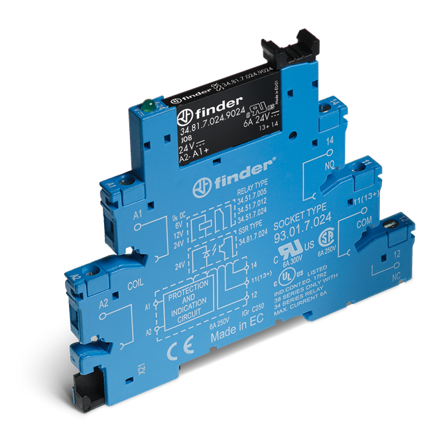 Przekaźnik interfejsowy serii 38: 1Z 0,1A 110…125V AC/DC 38.81.3.125.7048 /10szt./ FINDER
