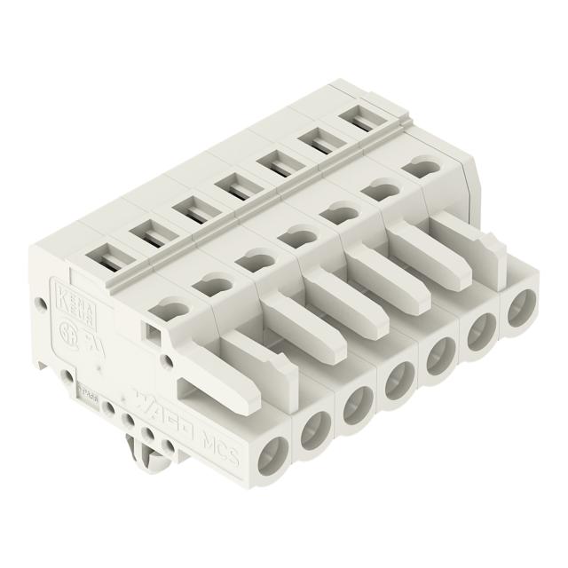1-przewodowe gniazdo CAGE CLAMP pełna ochrona przed błędnym wetknięciem jasnoszary /50szt./ 721-107/008-000 WAGO