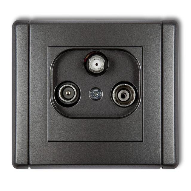 FLEXI Gniazdo abonenckie RTV-SAT końcowe multimedialne (Internet) grafitowy