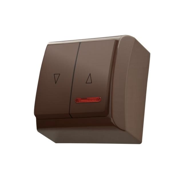 BIS Łącznik żaluzjowy z podświetleniem pomarańczowym - kolor brązowy