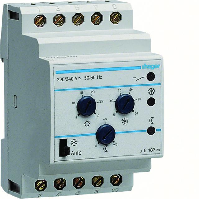 Termostat wielofunkcyjny modułowy bez czujnika 230V 1P 2A funkcje Comfort EK187 HAGER