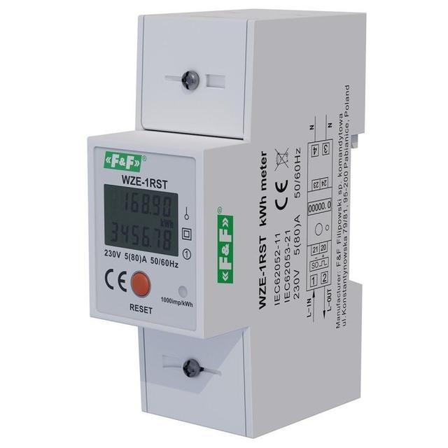 Jednofazowy licznik zużycia energii 45A z funkcją RESET WZE-1RST F&F