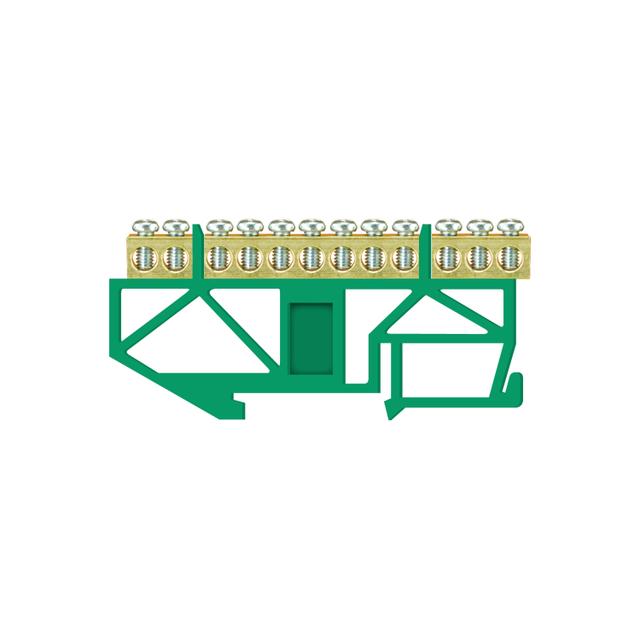 Listwa zaciskowa wysoka podstawa - 12 zielona