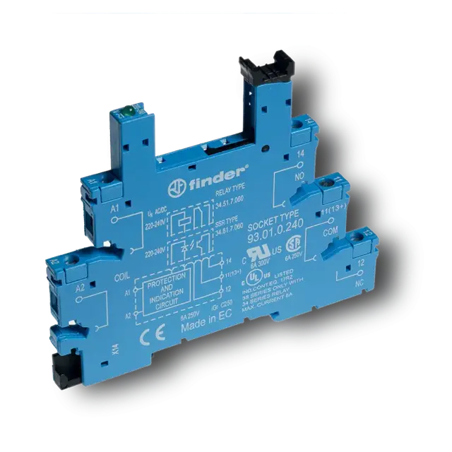 Gniazdo do przekaźników serii 34; zaciski śrubowe, 93.01.7.024