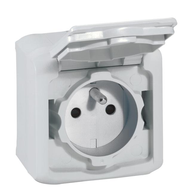 Forix IP44 Gniazdo Pojedyncze Z Uziemieniem 16A 250V Szare 782395 LEGRAND