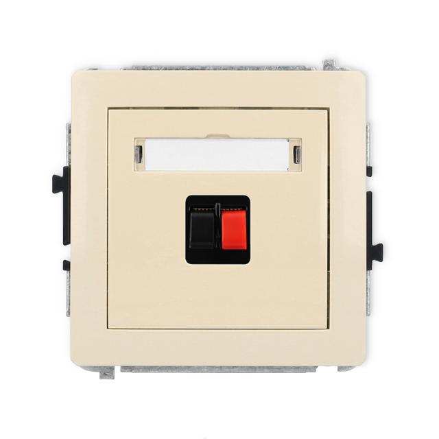 DECO Mechanizm gniazda głośnikowego pojedynczego beżowy