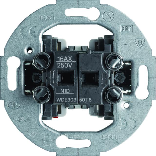 Łącznik 2-klawiszowy seryjny (świecznikowy) mechanizm do serii R.classic 16A Berker WDE30350116 HAGER