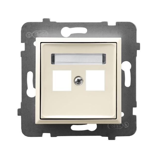 ARIA Obudowa gniazda podwójnego typu Keystone prosta - kolor ecru