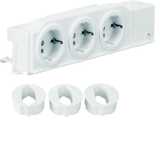 Gniazdo SCHUKO 3-krotne 230V VDI szyna TS/płyta montażowa VZ00AS HAGER